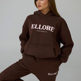 Boxy Oversized Hoodie - Chocolate In Marshmallow