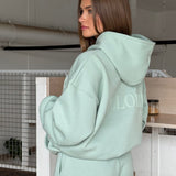 Boxy Oversized Hoodie - Sage Puff