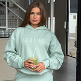Boxy Oversized Hoodie - Sage Puff