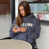 Boxy Oversized Hoodie - Gunmetal Puff