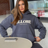 Boxy Oversized Hoodie - Gunmetal Puff