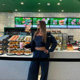 Wide Leg Sweatpants - Jet Midnight