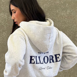 Cropped Oversized Zip Hoodie - Marle In Midnight