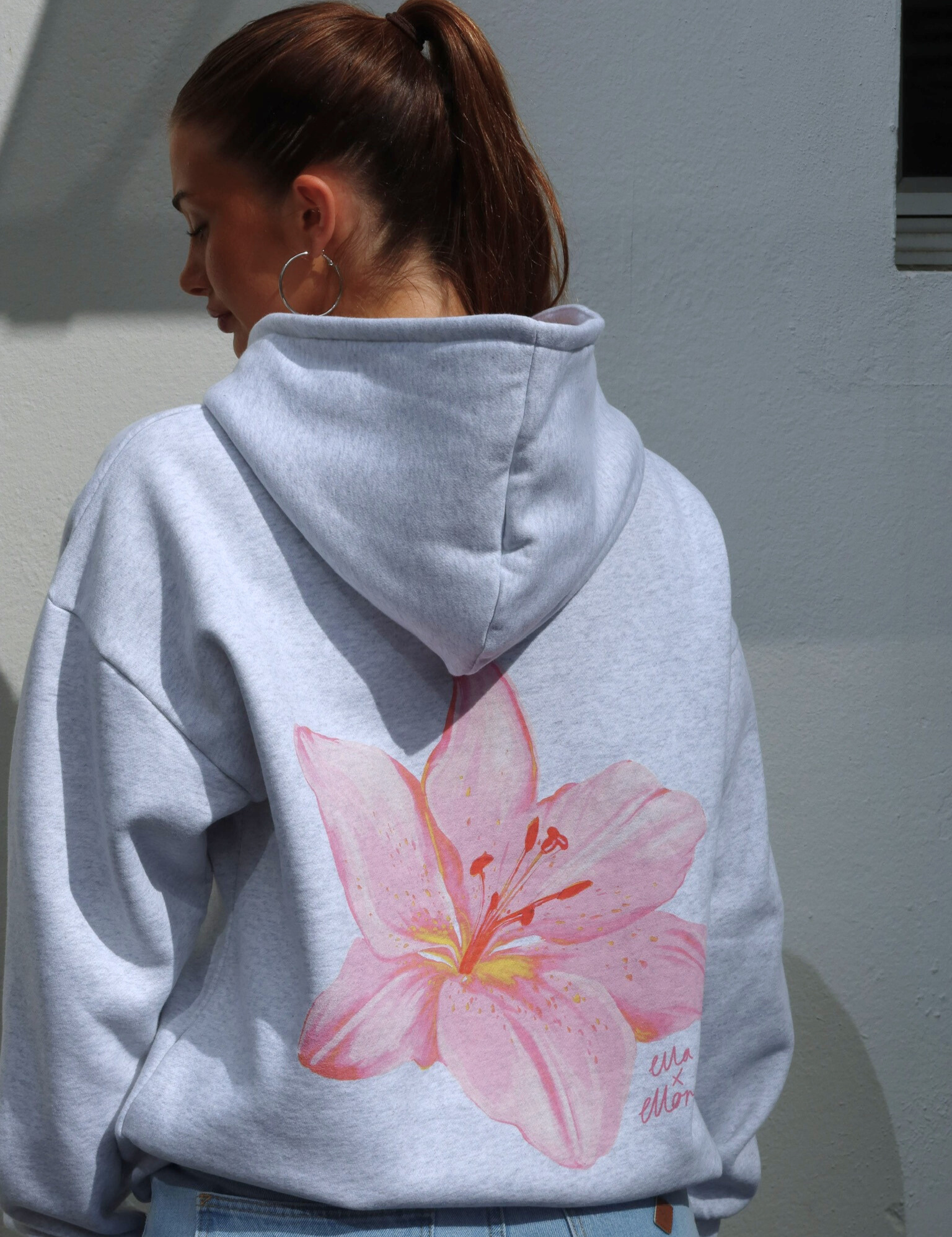 Boxy Oversized Hoodie - Flower